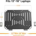 Suptek Adjustable 13 to 18 inch Laptop VESA Arm Mount Tray for Monitor Arms and Stands (Tray Only),Fits 75x75/ 100x100 mm VESA Mount Holes,and Supports Weight up to 10lbs,Black(TP007)