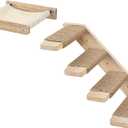 HOOBRO Cat Wall Shelf Set of 2, Wall Mounted 4-Level Cat Steps with Jute Scratching Steps, Hammock Wall Mounted, Holds up to 40 lb, Cat Wall Furniture, for Playing, Natural NL41CS03