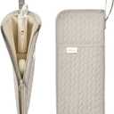 Hot Tools Organizer Heat Resistant Mat Case Hair Tools Holder Travel Bag Portable Hair Styling Tools Cover Pouch for Curling Iron,Flat Iron,Hair Straightener (Camel)