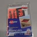 Avery Preprinted Shipping Labels, "Fragile Handle with Care" Label Stickers, 3" x 5", Non-Printable, 40 Rectangle Labels Total (5283)