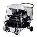 bemece Double Stroller Rain Cover, Weather Shield Double Stroller for Side by Side Seats Twin Stroller, Baby Outdoor Activities Accessories, Protects Children from Rain, Snow, Wind (transparent-Width)