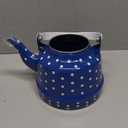 Tea Kettle, 1.7l Enamel Stove Top Tea Pots, Teapot Enameled Teakettle Dot Pattern Hot Water Pot Water Coffee Milk Warmer for Home Restaurant Kitchen Outdoor Blue Stovetop Kettle