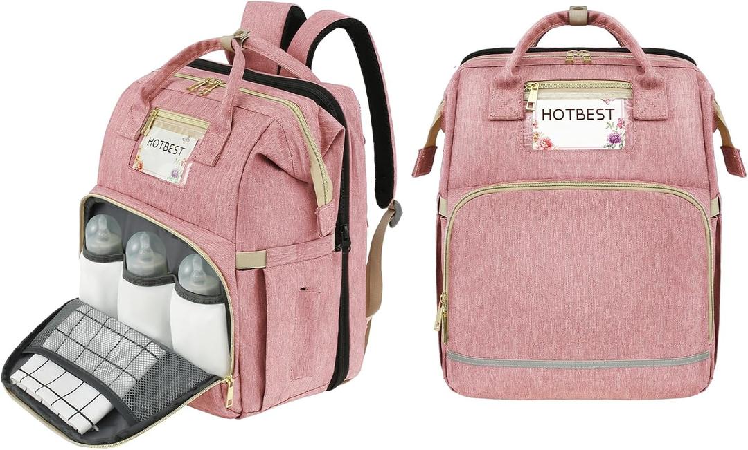 HOTBEST Diaper Bag Backpack, Pink, Large