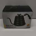 Tea Kettle with Thermometer Pot Black Stovetop Tea Kettle 40oz Gooseneck Kettle Teapot Pour Over Coffee Kettle with Thermometer,1200ml,5 Cup,Black,1Pack (1.3 Quarts)