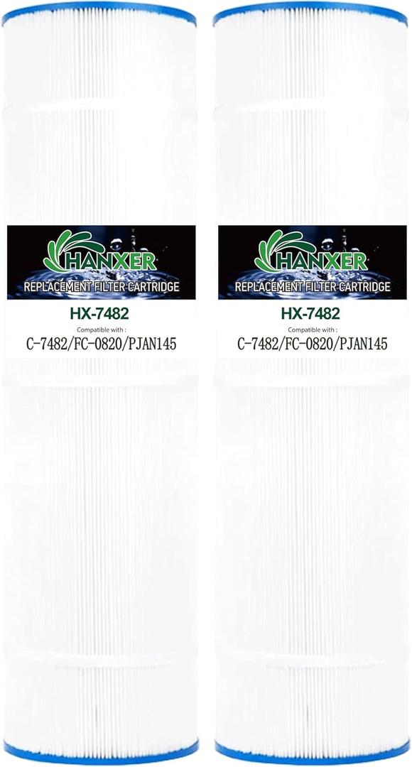 PJAN145 Swimming Pool Filter Replaces for C-7482, Filbur FC-0820, Jandy Industries CL 580, CV580, R0357900, A0104100, XLS-780, 71451, 145 Sq.Ft Filter Cartridge, 2 Pack
