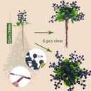 Felice Arts 6 Pack Artificial Black Berry Stems Fake Holly Berries Halloween Picks for Xmas Tree Ornaments DIY Wreath Vase Holiday Home Decor
