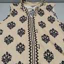 BLENCOT Women's Summer Tank Tops Chiffon V Neck Sleeveless Floral Printed Shirts Blouse, Size XL