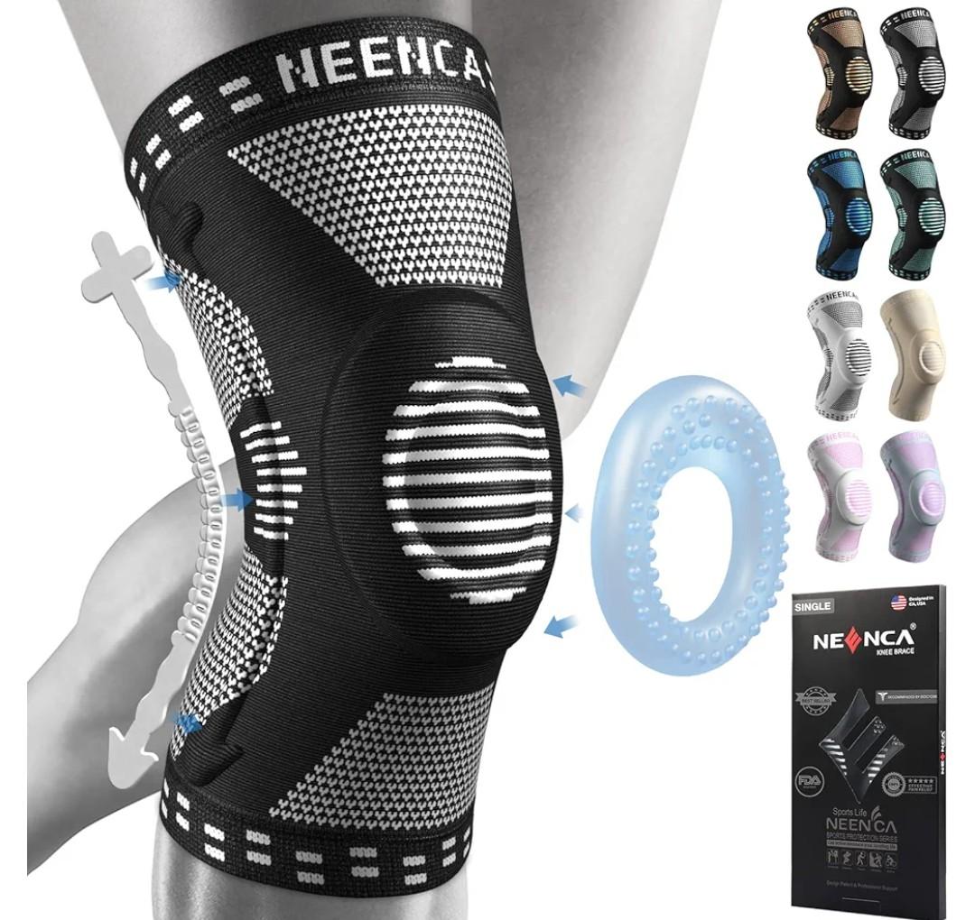 NEENCA Professional Knee Brace for Pain Relief, Medical Knee Support with Patella Pad & Side Stabilizers, Compression Knee Sleeve for Meniscus Tear, ACL, Joint Pain, Runner, Workout (Black, X-Large)