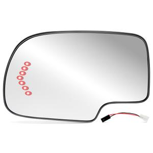 BJSIA Driver Side Heated Mirror Glass Replacement Fis 2003-2007 Chevy Silverado, Avalanche, Suburban, Tahoe, GMC Sierra, Yukon, Cadillac Escalade, Exterior Side View Mirror with Turn Signal