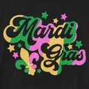 Mardi Gras Shirts for Women Fat Tuesday Tshirts New Orleans Carnival Party Fleur De Lis Tee Tops (Black, L)
