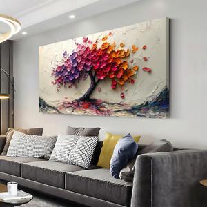GAFSING Tree of Life Wall Art Cherry Blossom Tree Canvas Oil Painting Print Modern Artwork Picture Waterproof Canvas Prints for Living Room Bedroom Kitchen Home Office Decor (20x40 inch) (40L" x 20W")