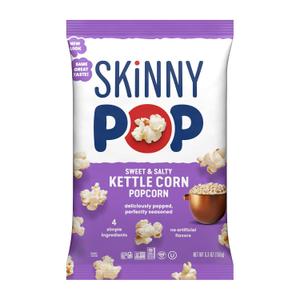 SkinnyPop Popcorn, Sweet & Salty Kettle, Whole Grain, Dairy-Free Snack, 5.3oz Bag (EXP 05/16/26)