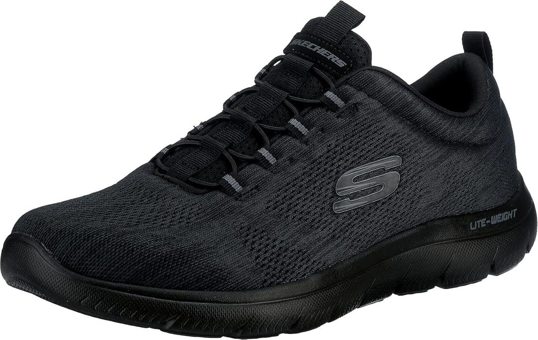 Skechers Men's, Summits - Louvin Sneaker (12, Black/Black)