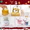 Christmas Inflatable Outdoor Decoration Ball, Giant 24 Inch Santa Claus Large Inflatable Ornaments with LED Light, Christmas Xmas Blow Up Ball for Yard Lawn Porch Tree Holiday Decor