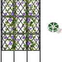 5.25FT Metal Garden Trellis for Climbing Plants Outdoor and Indoor, Black Iron Pipe Support Fence Climbing Plant Frame Wall Trellis with Garden Twist Tie for Ivy Vines Vegetable Flower