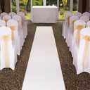 White Aisle Runner for Wedding Ceremony, 2 x 15 ft, Non-Woven Polyester Fabric Carpet Runway Rug - Suitable for Indoor Outdoor Wedding Party Decorations