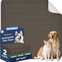 Washable Pee Pads for Dogs, 2 Pack Reusable Puppy Pads Dog Pads, Non-Slip Dog Pee Pads, Leakproof Pet Pee Pads Wee Wee Pads for Dogs. (Coffee, 20"x20"(Pack of 2))