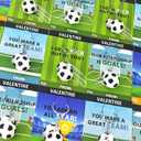 Soccer Valentines Day Cards Gifts for Kids Classroom -28 Pack, PVC Soccer Ball Keychains Toys with Exchange Cards for Boys Girls, Valentines School Party Favors Goody Treat Bag Stuffer for Toddlers