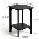 Solid Wood Small Square Side Table for Living Room, Bedroom, 15.8"W x 15.8"D x 22"H
