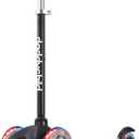 3-Wheel Kick Scooter for Kids Ages 3-8 Lean-to-Steer Toddler Scooter with Extra Wide Light Up Wheels, 4 Adjustable Heights, Foldable Scooters for Boys & Girls, Max Weight 110lbs