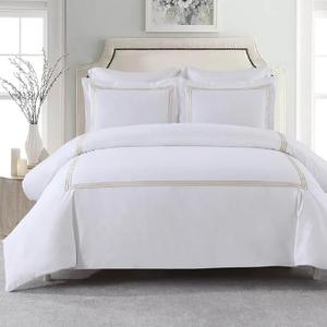 Royal Tradition 3pc Percale Duvet Cover Set (King/Calking, Gold) Adeline Embroidered Comforter Cover with Pillow Shams