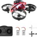 Mini Drone for Kids & Beginners, Indoor Portable Hand Operated/RC Nano Helicopter Quadcopter with Auto Hovering, Headless Mode & Remote Control, Children's Day Gift for Boys and Girls -Red.4-Blade Design Delivers Greater Stability and Increased Thrust.