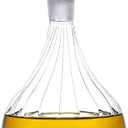 HAIZEEN 13 ounce/380 ml Olive Oil and Vinegar Dispenser Glass Cruet Decanter for Kitchen, Lab glassware seal handicraft Keeps Oil Fresh Longer, Soap Dispenser Bottle No Funnel Needed