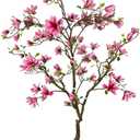 AfanD Artificial Magnolia Tree, 7 Ft Tall, Pink Blossoms, Faux Magnolia Tree Indoor Artificial Tree for Modern Home Office Living Room Floor Decor Indoor