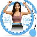 Weighted Hula Circle with 26/32 Links(56-66 Inch) for Adults Weight Loss, Infinity Fitness Hoop Plus Size, for Women Smart Exercise Equipment