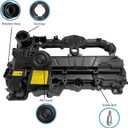 N20 Engine Valve Cover Replacement for BMW 2012-2017 1 2 3 4 5 Series X1 X3 X4 Z4 (F20 F22 F30 F32 F10 E84 F25 F26 E89) 125i 320i 328i 520i 528i xDrive N20B20 Replaces #11127588412