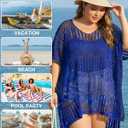 Chalier Swimsuit Coverup for Women Crochet Beach Cover Ups Hollow Out Plus Size Bathing Suit Cover Up Swim Dress (XL)