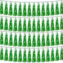 4P Green Foil Fringe Metallic Streamers Banner Tassel Garland for Parade Floats, Bachelorette, Wedding, Birthday, Halloween, Christmas, Bridal/Baby Shower Party Decorations