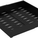 Pull Out Cabinet Organizer,Extendable Sliding Drawer,Carbon Steel Smooth Sliding Silent Slide Out Drawer Storage Shelves,with Adhesive Nano Film,for Kitchen Cabinets, Bathroom. ( Color : Black , Size (One)