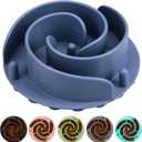 Slow Feeder Dog Bowls Insert, Bestalk Soft Silicone Slow Eating Feeder Insert with Suction Cups for Small, Medium and Large Dogs, Fit into Basic and Elevated Dog Bowls, Dark Blue