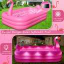 Inflatable Pool with Lights, Solar Flamingo Swimming Pool for Kids,Adults Inflatable Blow up Pool, Large Kiddie Pool,Durable Thickened Kids Pool for Backyard,Outdoor,100"X63"X20"-Bright Pink