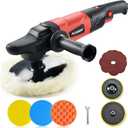 AOBEN Rotary Buffer Polisher,1200W 6-inch/ 7-inch Car Buffer,Car Polisher Waxer Kit with 6 Variable Speed 1000-3500RPM & 4 Polishing Pads,Detachable Handle for Boat,Car Polishing and Waxing