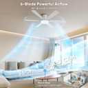 52 Inch Ceiling Fans with Lights, 6 Double Sided Blades, Ultra Quiet Reversible DC Motor, Remote & APP Control, 6 Speeds, 3CCT Dimmable LED with Memory Function, Flush Mount for Living Room, White