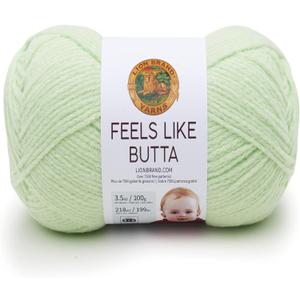 Lion Brand Yarn Feels Like Butta Soft Yarn for Crocheting and Knitting, Velvety, 1-Pack, Mint