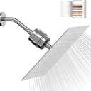 Filtered Shower Head with 20-Stage Shower Filter,Two Replacement Filter Cartridges,Rain Shower head High Pressure for Removing Chlorine and Harmful Substances(10 Inch, Chrome Finish)