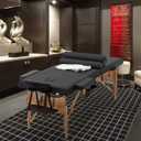 BestMassage Table Massage Bed Spa Bed 73 Inch Heigh Adjustable 2 Folding Portable Massage Table W/ Carry Case Salon Bed
