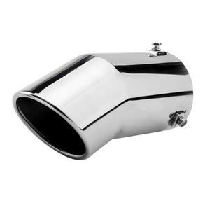 TriTrust Exhaust Tip, 1.75-2.5 inch Inlet Adjustable, Fit 1.75''/2''/2.25''/2.5'' Outer Diameter Tailpipe, 3'' Outlet 6'' Long Muffler Tip, Black Powder Coated Stainless Steel Tail Tip Silver