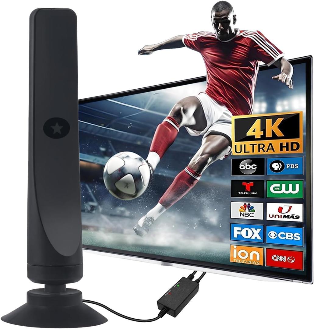 Tv Antenna Indoor for Local Channels: Antenna for Smart Tv Without Cable para Digital Long Range 4k Used Basement Villa Apartment (Large)