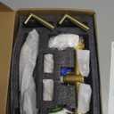 Gold Wall Mount Faucet, Brushed Gold Wall Mounted Bathroom Sink Faucet, Dual Handle, Brass Rough-in Valve Included, Pt02BG