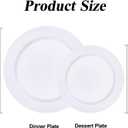 BESTSTAR 200PCS White Plastic Plates Set, 100 10.25 inch Dinner Plate and 100 7.5 inch Dessert Plates, Premium Disposable Plates for Party, Wedding
