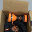 Giraffe Tools Garden Hose 25FT Lightweight Lay Flat Water Hose Kink Free Flexible Hose with 9 Spray Function Nozzle, Black