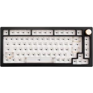 GK GAMAKAY SN75 75% Mechanical Keyboard Kit, VIA Programmable Hot Swap Tri-Mode Bluetooth/Type-C/2.4G Wireless RGB Customized Keyboard Kit, PCB Mounting Plate EVA Sound Insulation Mat (Black)