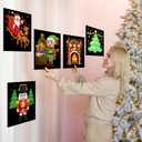 48 Pcs Christmas Velvet Coloring Posters Christmas Fuzzy Felt Coloring Pages Xmas Crafts for Adults Teenagers Classroom Holiday Arts Crafts Activity Party