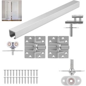 HBL' 2 Pack Bifold Door Hardware Kits, Bi-fold Door Hardware Set with 36 Inch Long Track for Folding Closet and Indoor Use, Heavy Duty and Easy to Install.