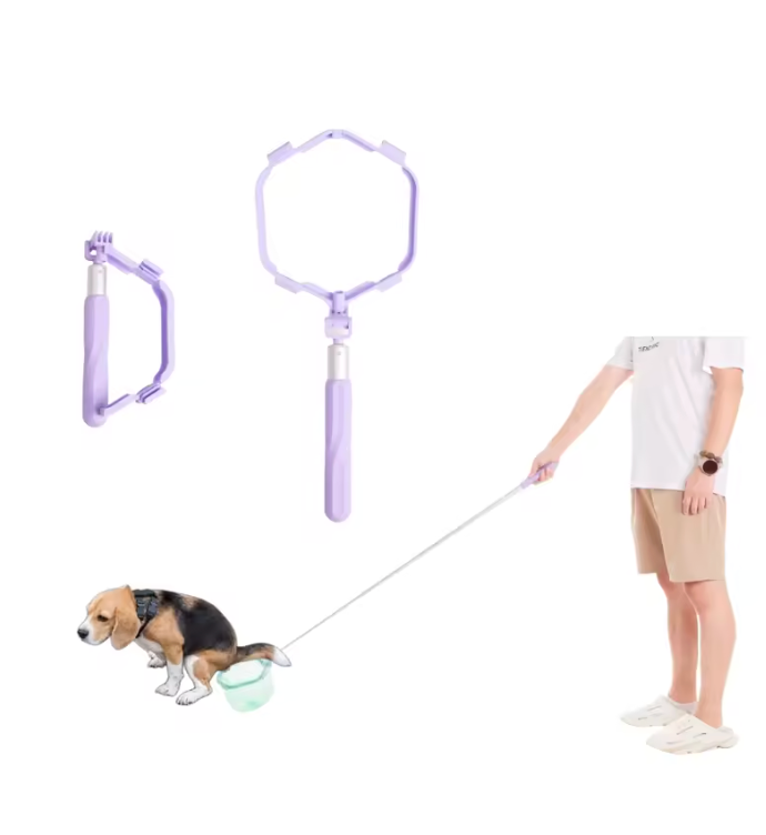 Luxury Foldable Purple Dog Poop Scooper, Catch Dog Poop In The Air, 3rd Generation Foldable Purple Dog Poop Scooper