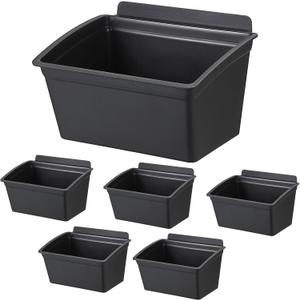 Sumnacon Slatwall Bins 6 Pcs Slatwall Organizer for Garage Plastic Slatwall Storage Bins for Storing Garage Accessories Multiple Stackable Slatwall Tool Organizer for Workshops,Retail Store,Black
